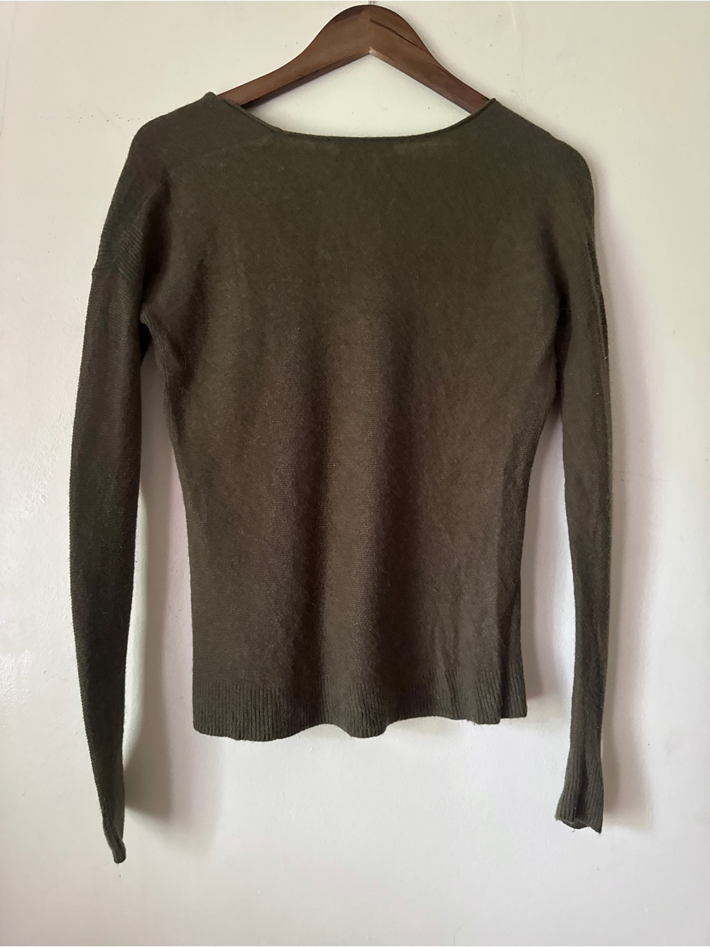 MADEWELL Olive Green Lightweight Crewneck Alpaca Sweater - Size XS - Picture 4 of 5